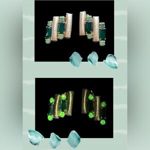 Vintage Earrings With Uranium Glass Stones